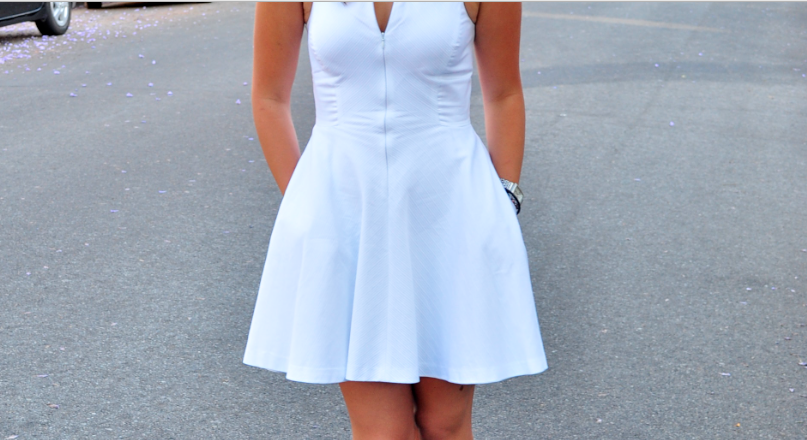 white dress with hidden pockets